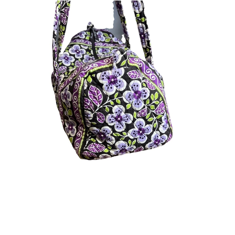 Vera Bradley (2011) Retired Plum Petals Pattern Travel Duffel Bag Boho Chic Y2K - Picture 4 of 12